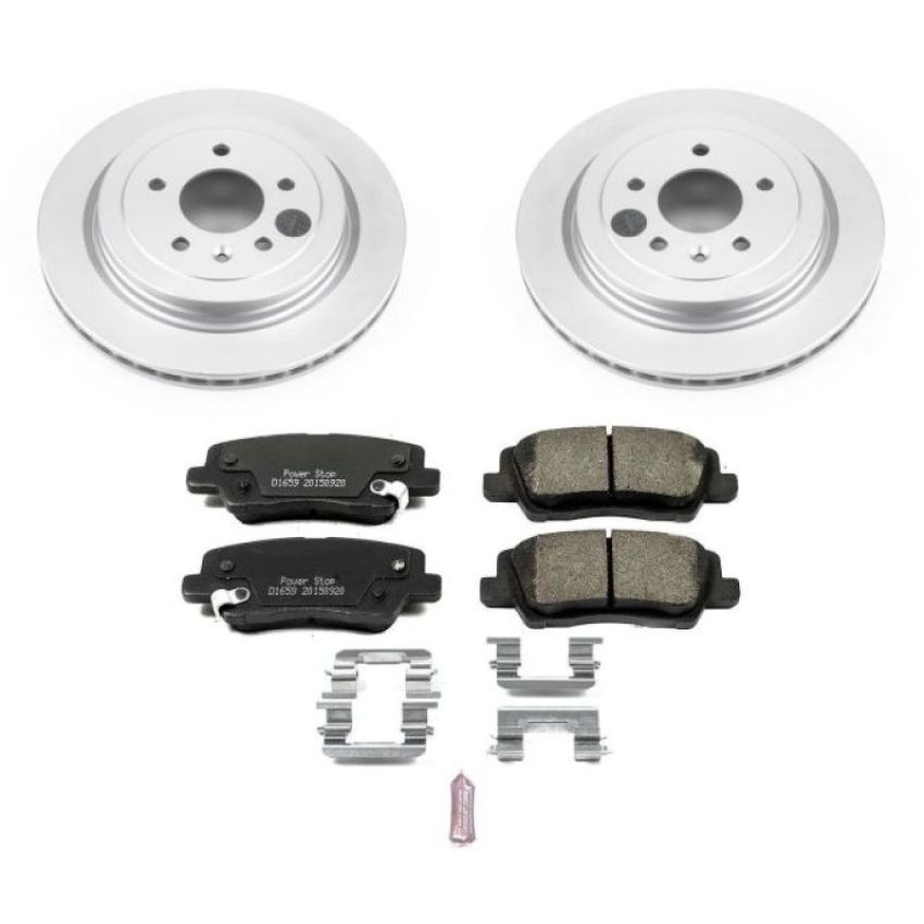 PowerStop CRK6385 Genuine Geomet Coated Rotor and Low-Dust Ceramic Brake Pad Kit