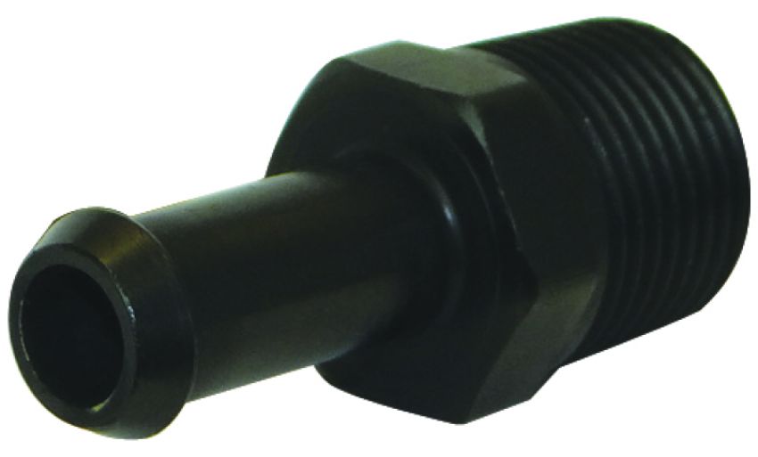 Moroso 65381 Air/Oil Separator Fuel Line Fitting - 3/8in to 3/8in Hose - Straight - Black - Single