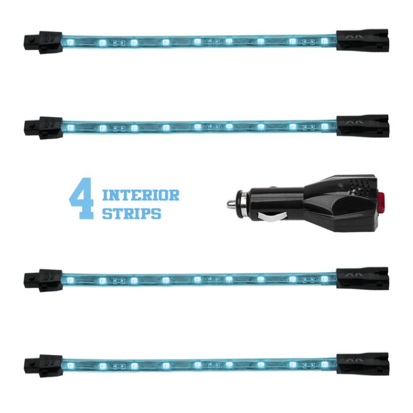 XKGLOW XK041004-AB XK Glow Strip Single Color  UnderglowLED Accent Light Car/Truck Kit Light Blue - 4x8In
