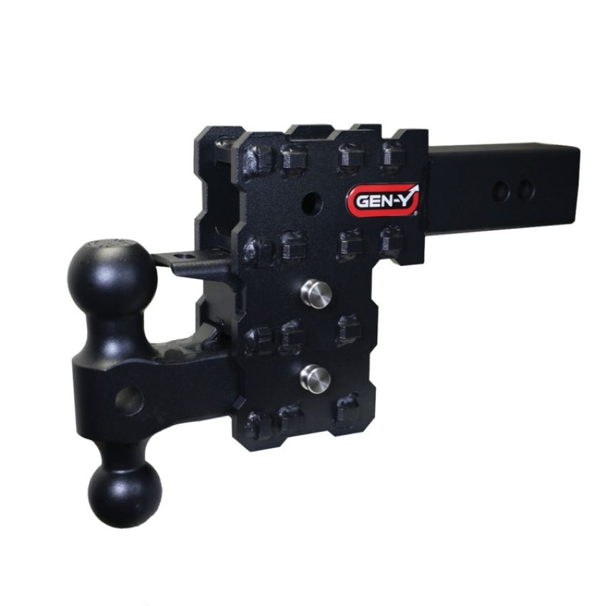 GEN-Y Hitch GH-2423X Gen-Y Phantom-X 2.5in Solid Shank 5in Drop 1.6K TW 16K Hitch w/GH-051 Dual-Ball & GH-032 Pintle Lock
