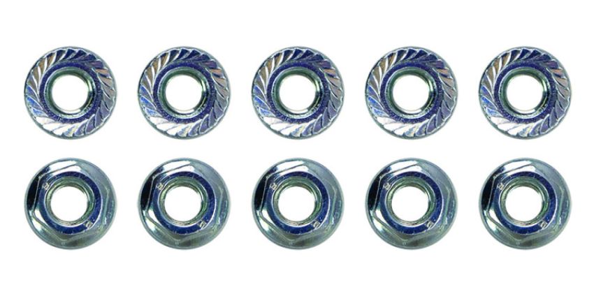 Moroso 38845 M6 x 1.00 Serrated Zinc Flange Nut - 10 Pack