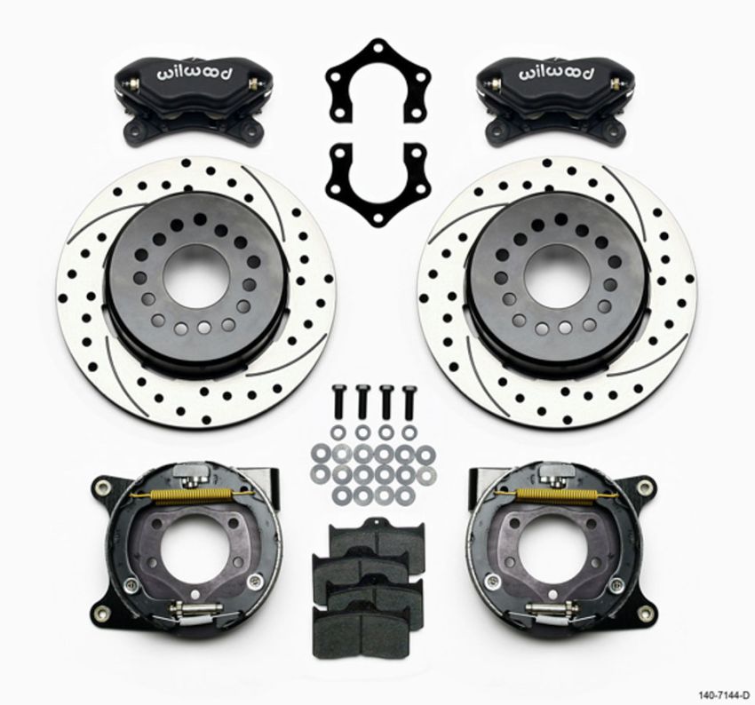 Wilwood 140-7144-D Forged Dynalite P/S Park Brake Kit Drilled Mopar/Dana 2.36in Off w/Snap Ring Brng