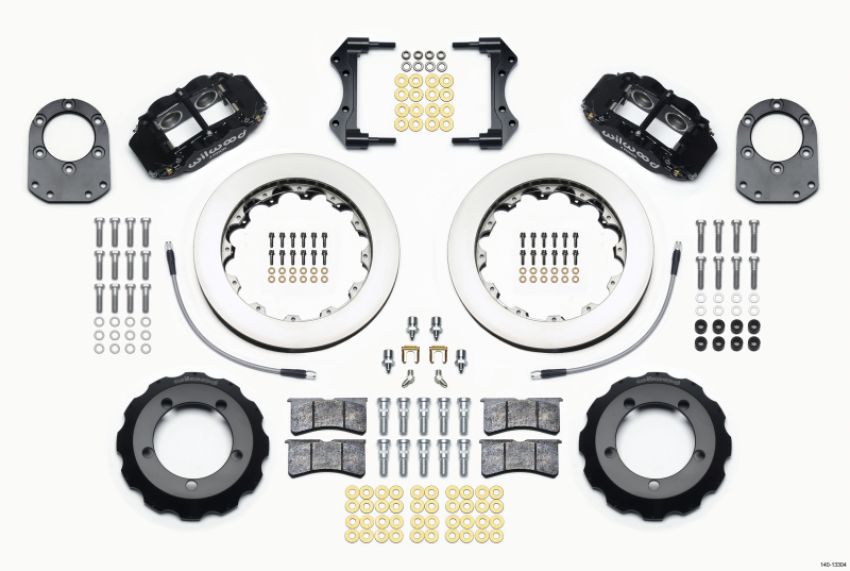 Wilwood 140-13304-R Narrow Superlite 4R Front Hat Kit 12.88in Red 66-75 Ford Bronco Dana 30/44 w/Lines