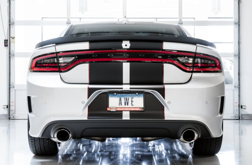 AWE Tuning 3020-32060 2017+ Dodge Charger 5.7L Touring Edition Exhaust - Non-Resonated - Chrome Silver Tips