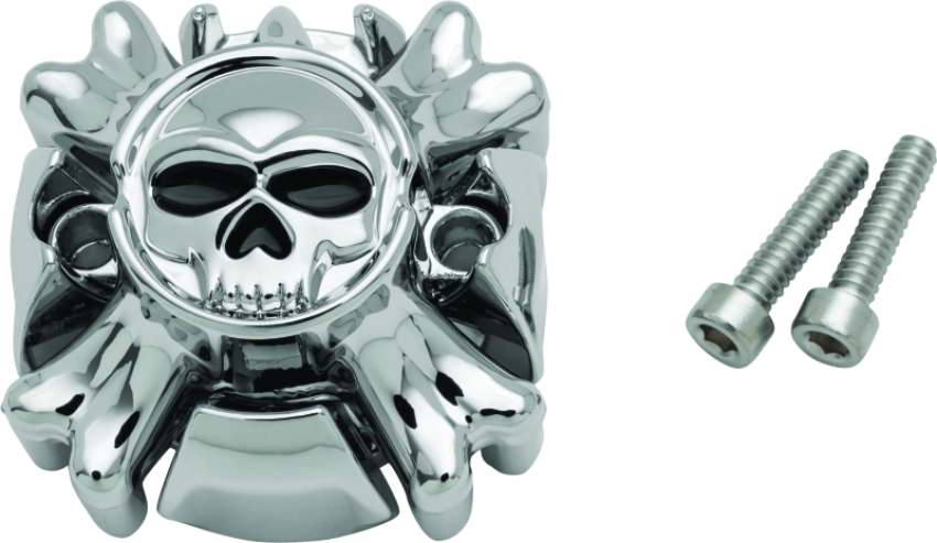 Kuryakyn 6281 Replacement Zombie Grip Emblems Without Throttle Boss Chrome