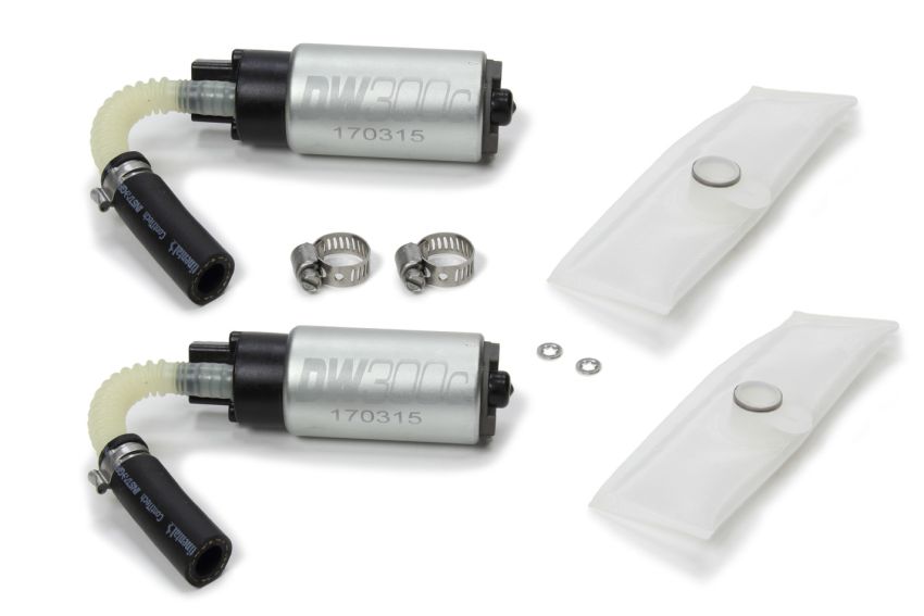 DeatschWerks 340lph DW300C Compact Fuel Pump w/ Install Kit 03-04 Ford Mustang Cobra (2 Pumps)