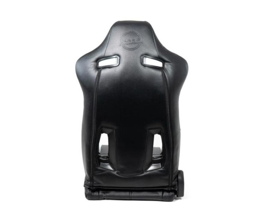 NRG RSC-810BK L/R Reclinable Sport Seats (Pair) The Arrow Black Vinyl w/ Pressed  logo w/ Black Stitch