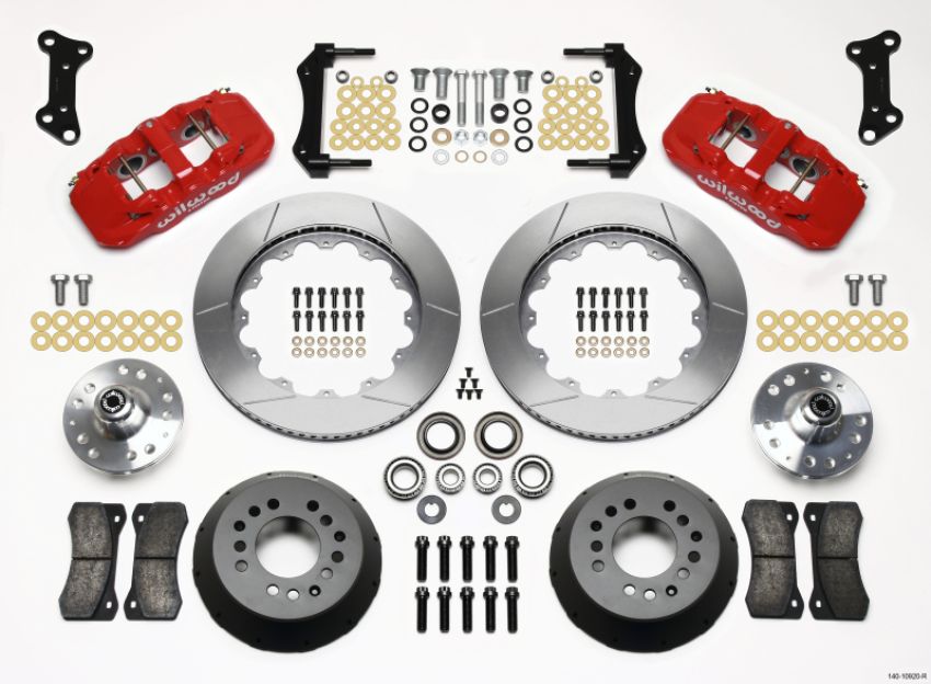 Wilwood 140-10920-R AERO6 Front Hub Kit 14.00 Red 67-69 Camaro 64-72 Nova Chevelle