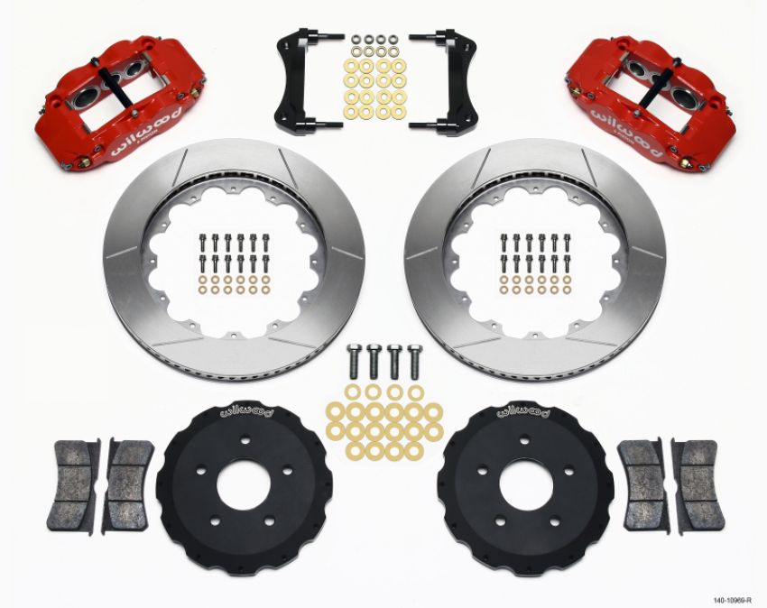 Wilwood 140-10969-R Narrow Superlite 6R Front Hat Kit 14.00in Red Backdraft Cobra (BMW E36 Based)
