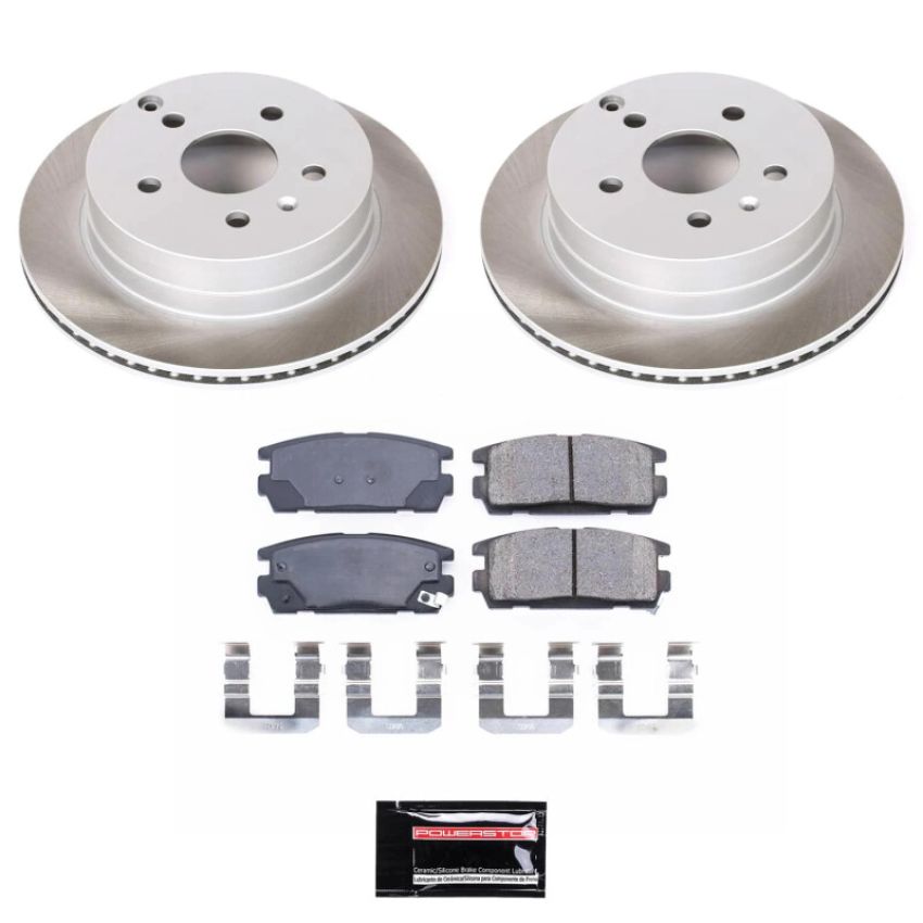 PowerStop SC5558 Semi-Coated Rotor and Low-Dust Ceramic Brake Pad Kit