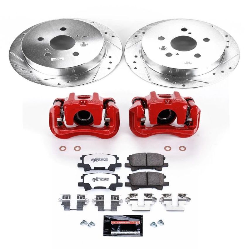 PowerStop KC5333-36 Z36 Truck and SUV Ceramic Brake Pad, Drilled & Slotted Rotor, and Caliper Kit