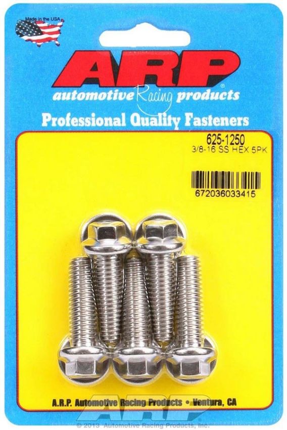 ARP ARP625-1250 S/S Bolt Kit - 6pt. (5) 3/8-16 x 1.250