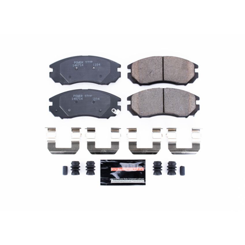 PowerStop Z23-1104 PowerStop - Z23 Daily Driver Carbon-Fiber Ceramic Brake Pads with Hardware Kit