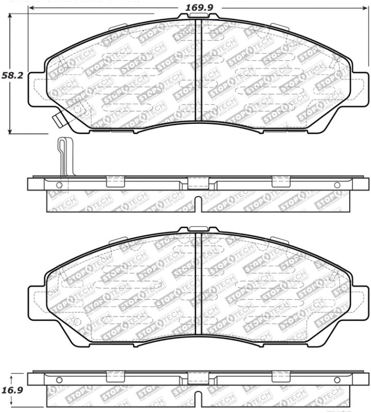 Stoptech 305.13780 Street Select Brake Pads - Front