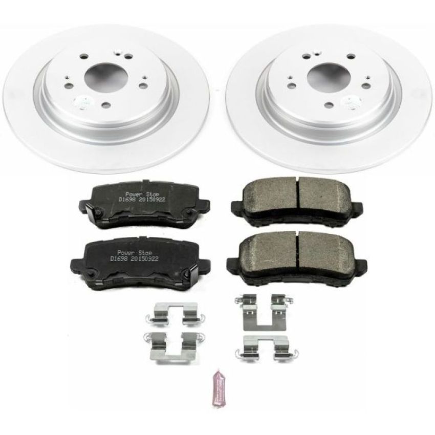 PowerStop CRK7216 Genuine Geomet Coated Rotor and Low-Dust Ceramic Brake Pad Kit