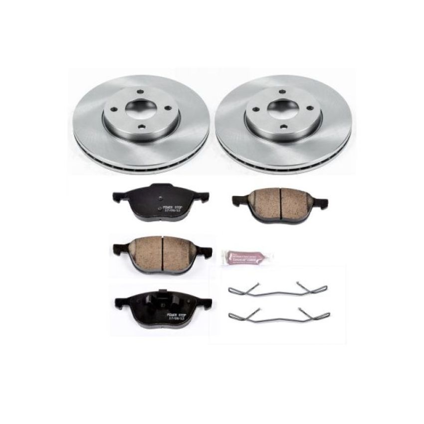 PowerStop KOE1377 OE Stock Replacement Low-Dust Ceramic Brake Pad and Rotor Kit