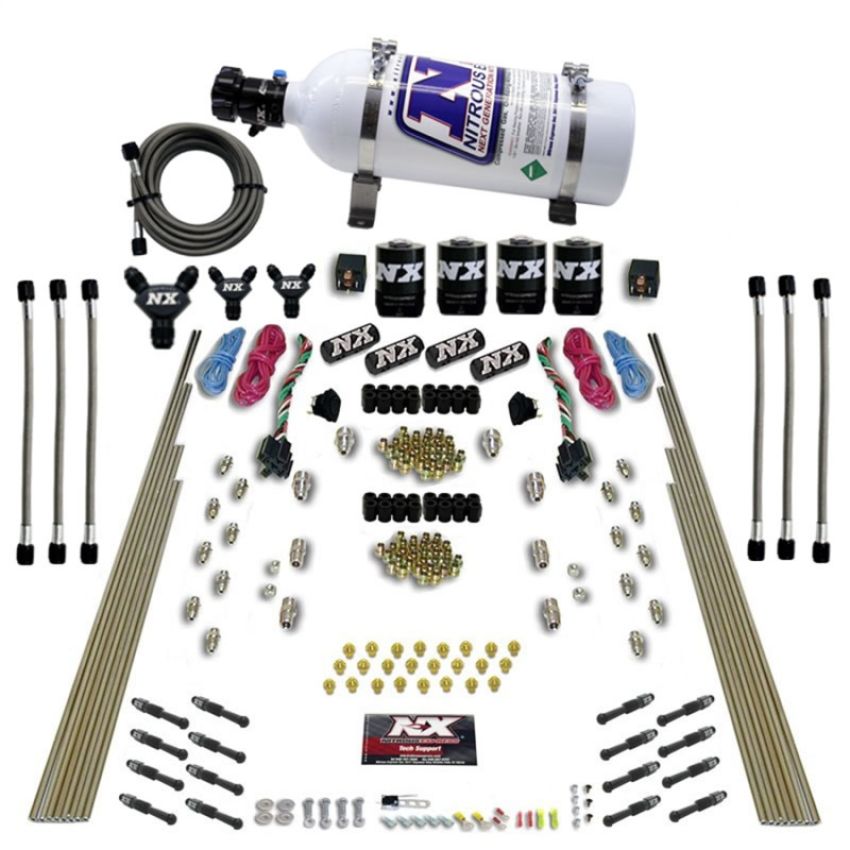 Nitrous Express 93106-05 8 CYL DRY DIRECT PORT, DUAL STAGE, 4 SOLENOIDS, WITH 5LB BOTTLE (200-600HP)