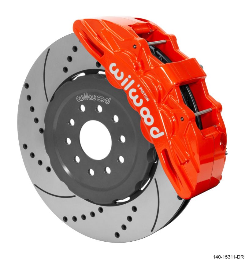 Wilwood 140-15311-DR SX6R Front Brake Kit 15in SRP Slotted/Drilled Red 05-13 Chevy Corvette