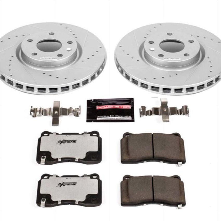PowerStop K7290-26 Z26 Street Performance Ceramic Brake Pad and Drilled & Slotted Rotor Kit