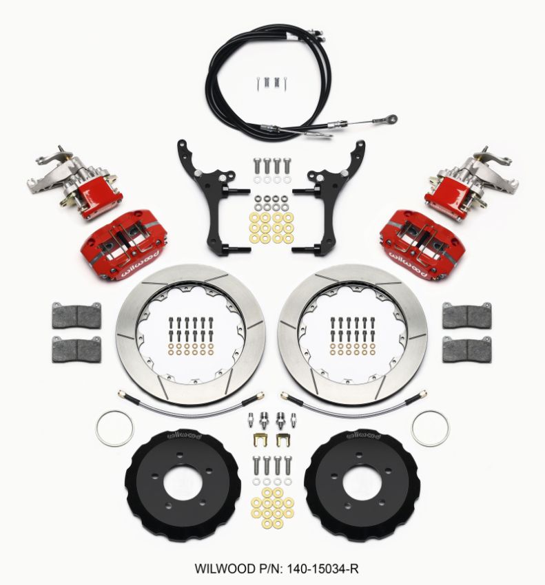 Wilwood 140-15034-R Dynapro Radial4 / MC4 Rear Kit 12.88 Red 2006-15 Miata w/Lines & Cables