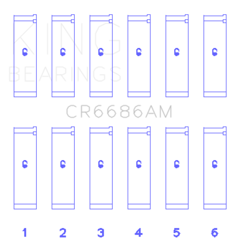King Engine Bearings CR6686AM0.75 Toyota 1Mzfe (Size +0.75mm) Connecting Rod Bearing Set