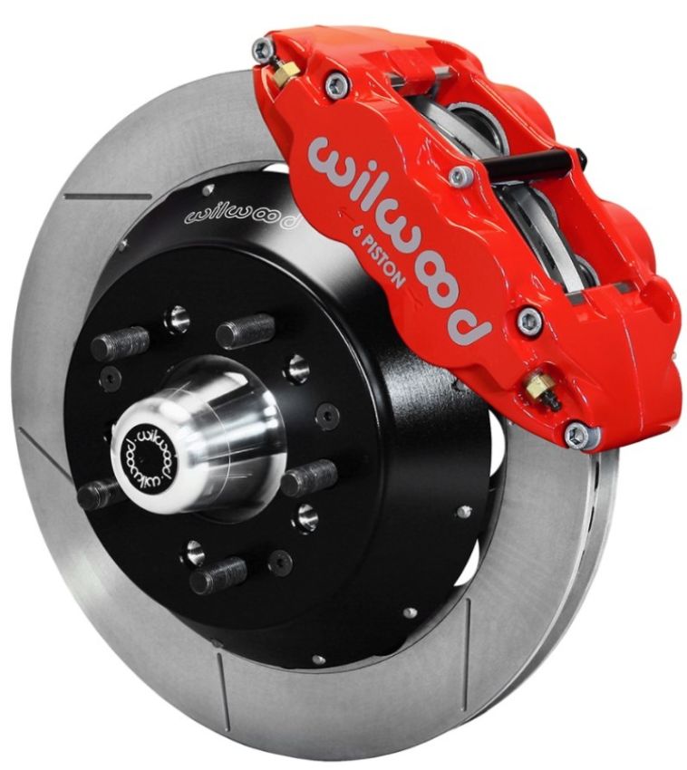 Wilwood 140-15410-R Narrow Superlite 6R Dust-Seal Big Brake Front Brake Kit 14in. Red With  Pro Spindle