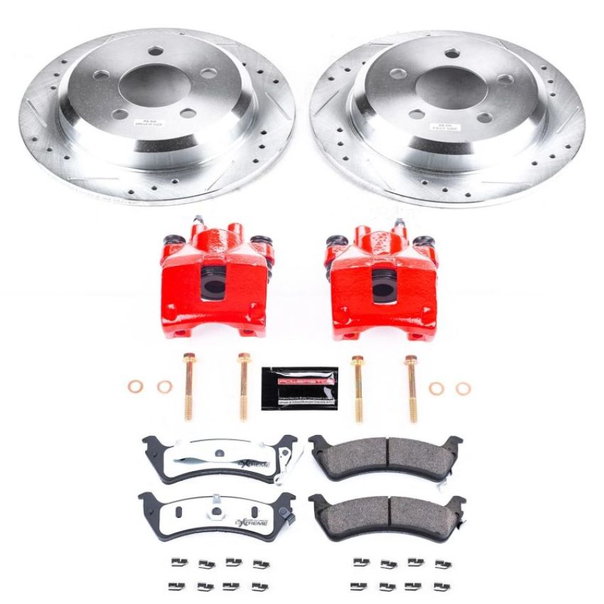 PowerStop KC2131-36 Z36 Truck and SUV Ceramic Brake Pad, Drilled & Slotted Rotor, and Caliper Kit
