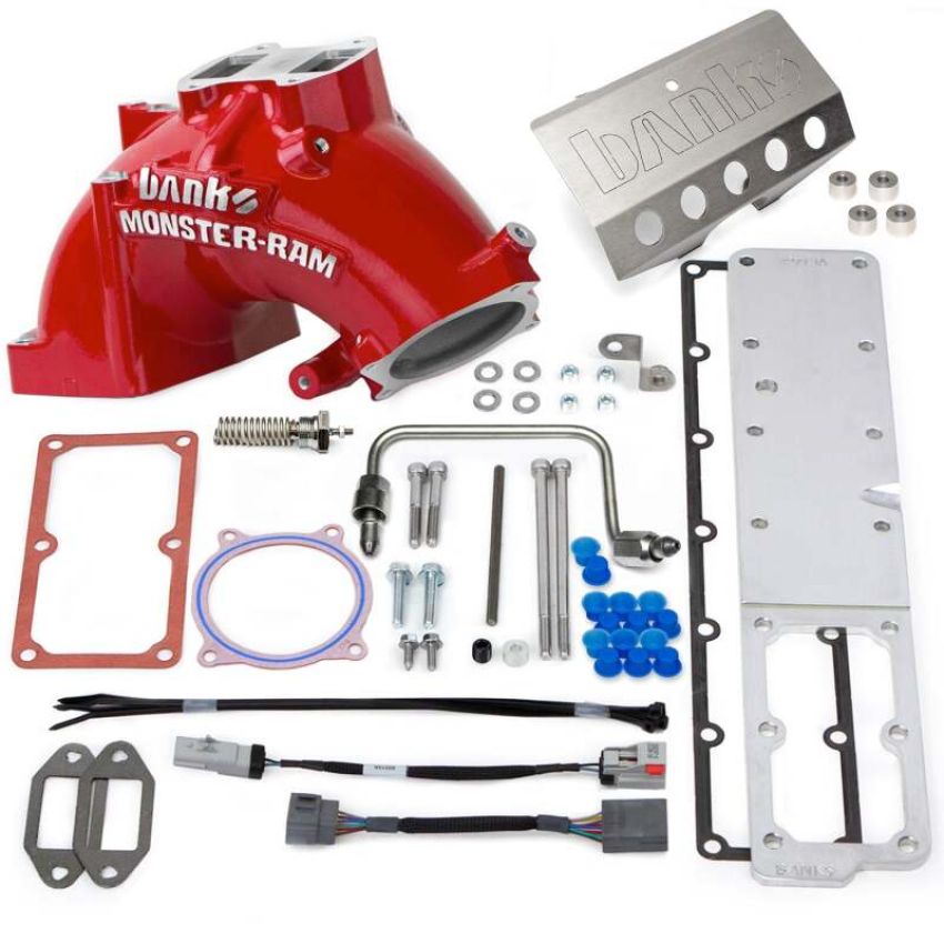 Banks Power 42797-PC 2007.5-2012 Ram 6.7L Monster-Ram Intake System Gen-2 w/Fuel Line - Red w/Heater System