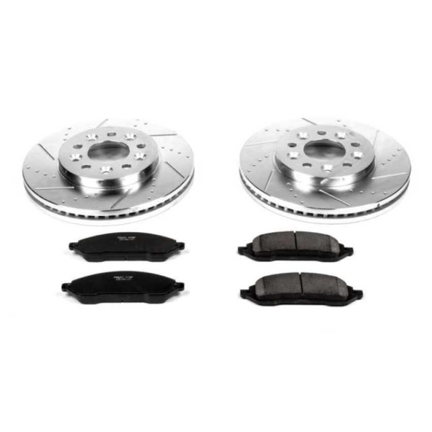 PowerStop K3051 Z23 Daily Driver Carbon-Fiber Ceramic Brake Pad and Drilled & Slotted Rotor Kit