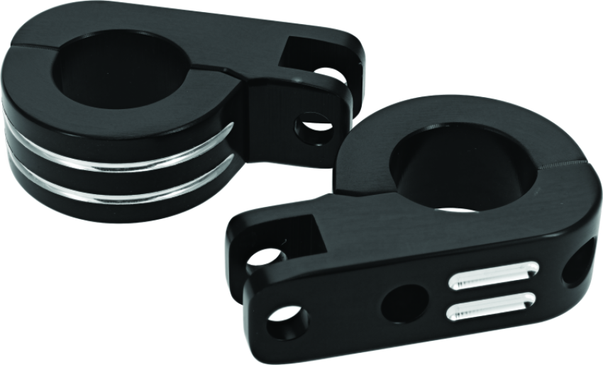 Bikers Choice 502319 Black Billet Highway Peg Mounts for 1.25 Inch Engine Guard Universal Custom Pr