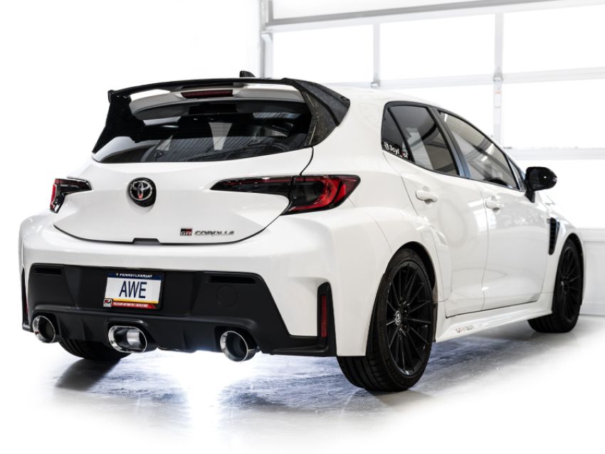 AWE Tuning 3020-52472 AWE 23-24 Toyota GR Corolla Track Edition Catback Exhaust - Chrome Silver Tips