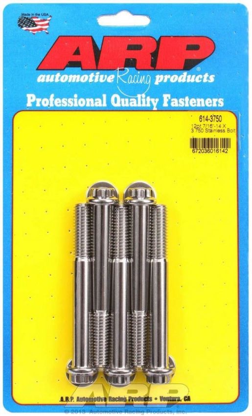 ARP ARP614-3750 S/S Bolt Kit - 12pt. (5) 7/16-14 x 3.750