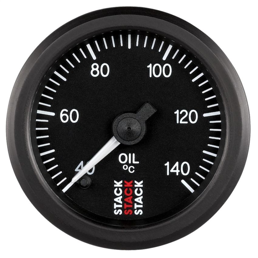 AutoMeter ST3309 Stack 52mm 40-140 Deg C 1/8in NPTF Male Pro Stepper Motor Oil Temp Gauge - Black
