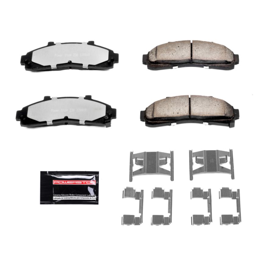 PowerStop Z36-652 PowerStop - Z36 Truck and SUV Carbon-Fiber Ceramic Brake Pads with Hardware Kit