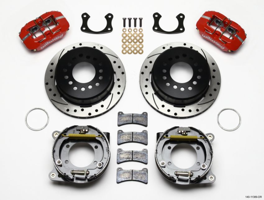 Wilwood 140-11389-DR Dynapro Low-Profile 11.00in P-Brake Kit Drill-Red New Big Ford 2.50in Offset