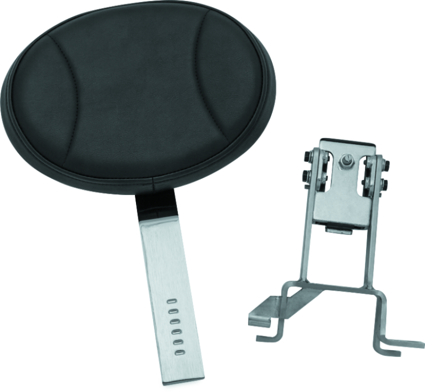 Kuryakyn 1628 Plug-N-Go Driver Backrest 14-Up Indian Black Pad, Chrome
