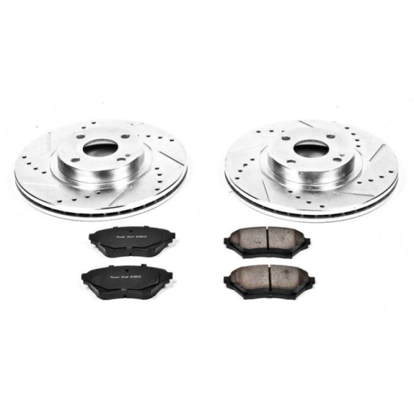 PowerStop K2353 Z23 Daily Driver Carbon-Fiber Ceramic Brake Pad and Drilled & Slotted Rotor Kit