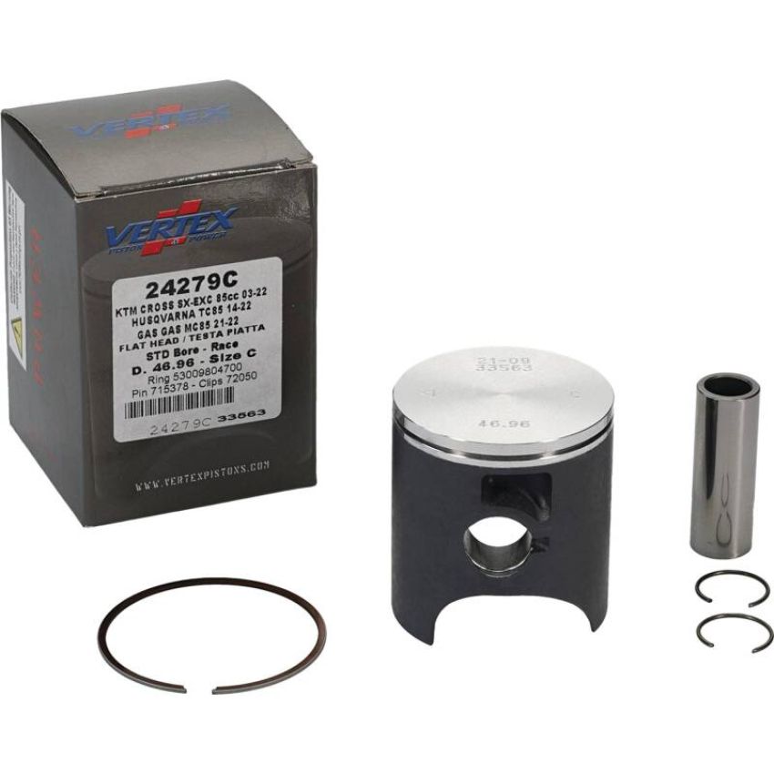 Vertex Pistons 24279C Vertex Piston 09-24 KTM 85 SX 85cc Cast Race Piston Kit