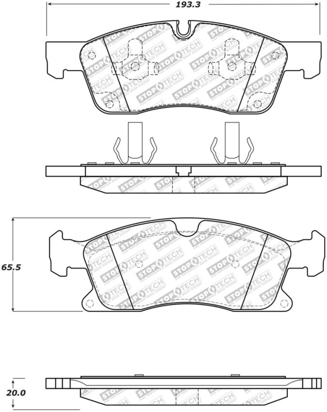 Stoptech 305.16290 Street Select Brake Pads w/Hardware - Front
