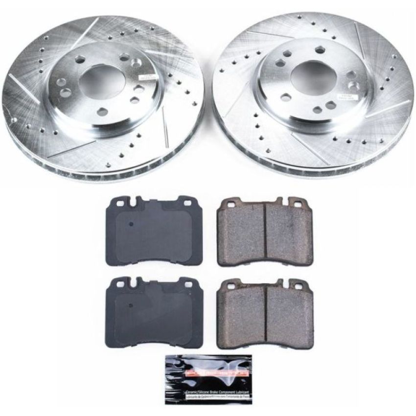 PowerStop K6335 Z23 Daily Driver Carbon-Fiber Ceramic Brake Pad and Drilled & Slotted Rotor Kit