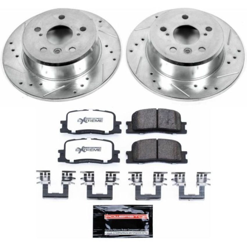 PowerStop K1069-36 Z36 Truck and SUV Carbon-Fiber Ceramic Brake Pad and Drilled & Slotted Rotor Kit