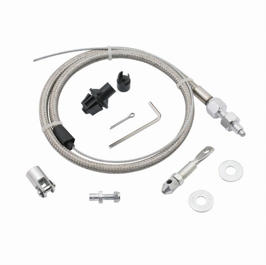 MR. GASKET MRG5657 Throttle Cable Kit  - Steel Braided style
