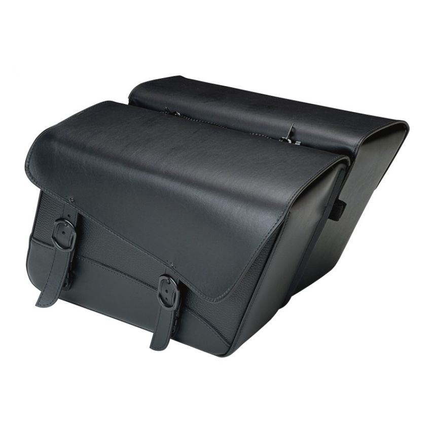 Willie & Max 59589-00 Universal Black Jack Large Slant Saddlebag Set (16 in L x 11 in H x 6.5 in W) - Black