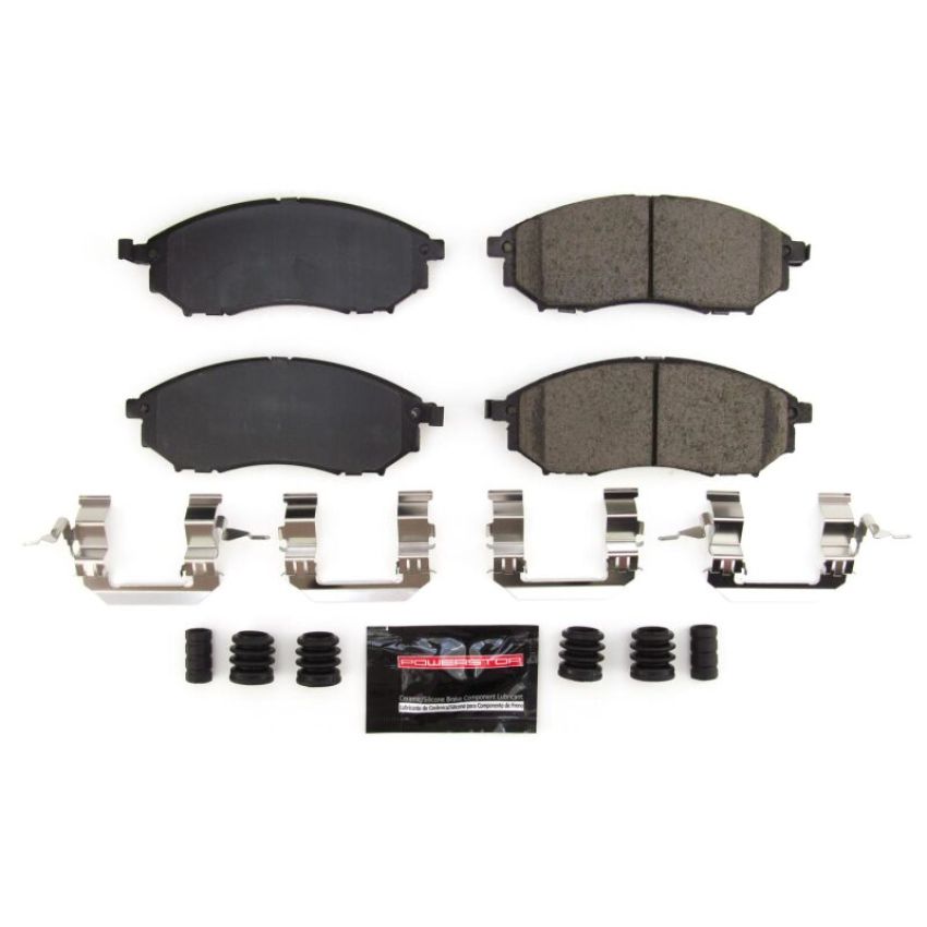 PowerStop Z23-888B PowerStop - Z23 Daily Driver Carbon-Fiber Ceramic Brake Pads with Hardware Kit