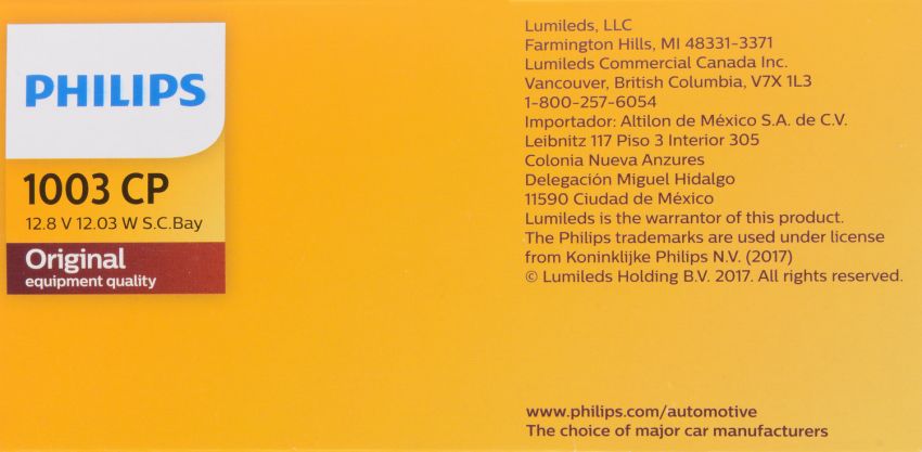 Philips 1003CP Philips Standard Miniature 1003 Pack of 10