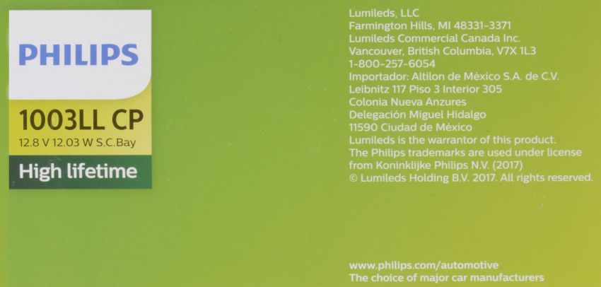 Philips 1003LLCP Philips LongerLife Miniature 1003LL Pack of 10