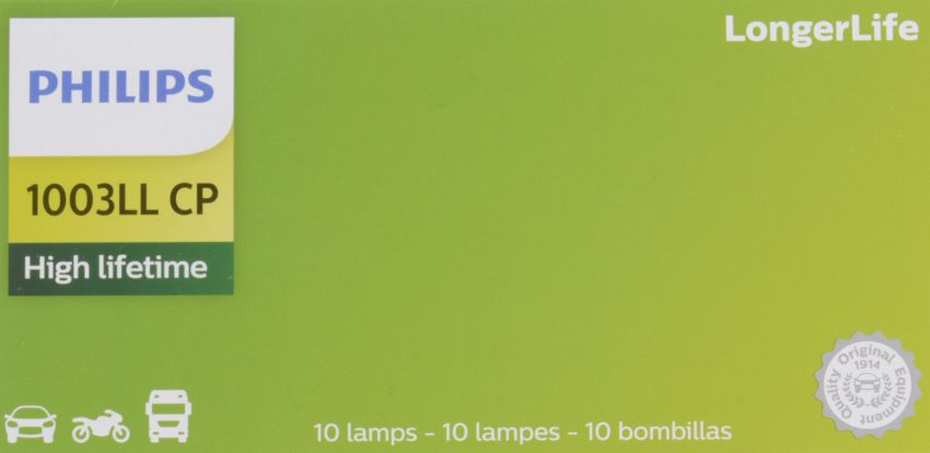 Philips 1003LLCP Philips LongerLife Miniature 1003LL Pack of 10