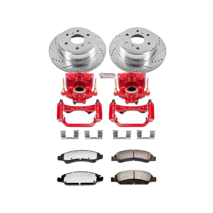 PowerStop KC6562-36 Z36 Truck and SUV Ceramic Brake Pad, Drilled & Slotted Rotor, and Caliper Kit