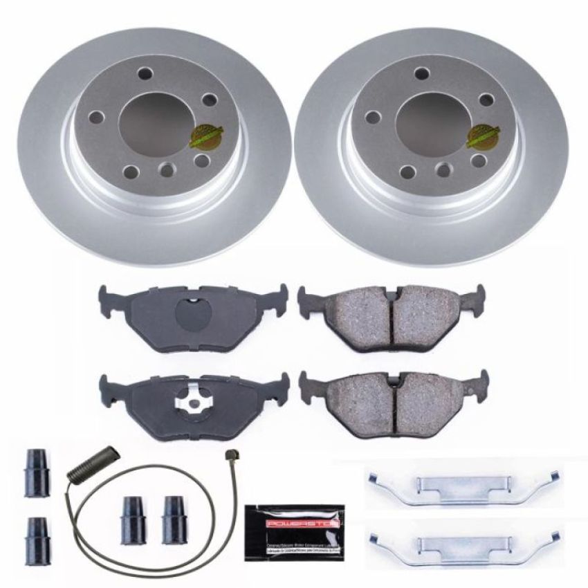 PowerStop CRK502 Genuine Geomet Coated Rotor and Carbon-Fiber Ceramic Brake Pad Kit
