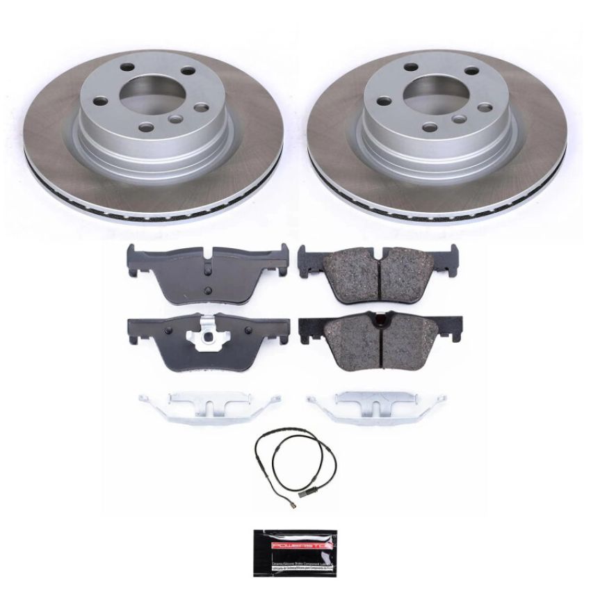 PowerStop SC6656 Semi-Coated Rotor and Low-Dust Ceramic Brake Pad Kit